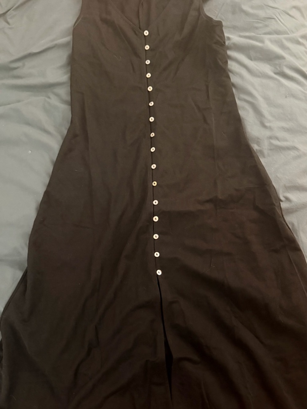 OGL Black Button-Front Midi Dress